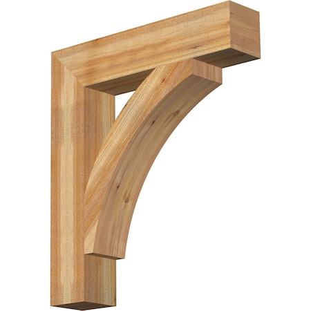 Ekena Millwork Thorton Block Rough Sawn Bracket, Western Red Cedar, 6"W x 30"D x 34"H BKT06X30X34THR05RWR